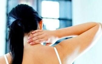 Cervical pain, which is manifested by tension and pain in the neck muscles