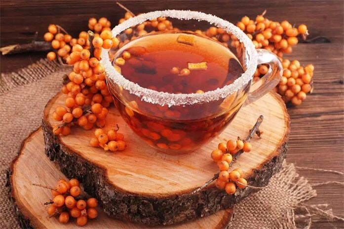 Sea buckthorn tea for cervical osteochondrosis